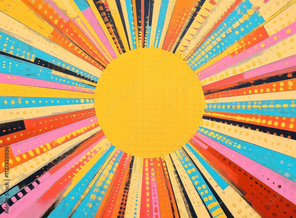 Aufkleber Futuristic Dynamic Digital Pop Background with Energetic Color Patterns and Dramatic Lighting Effects