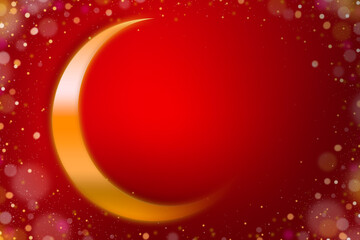 붉은색 바탕에 달모양이 있는 카드 디자인