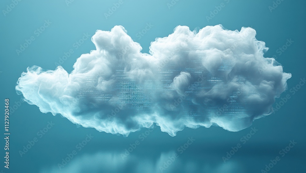 Aufkleber digital cloud concept with glowing elements and modern technology representation, symbolizing networ