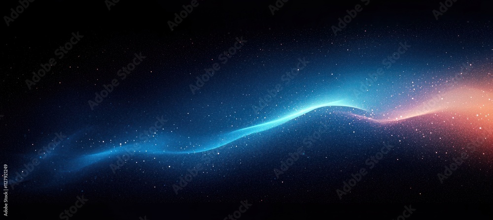 Aufkleber Glowing Blue Abstract Gradient Noise Texture on Dark Background with Soft Light Effects and Minimalist Design