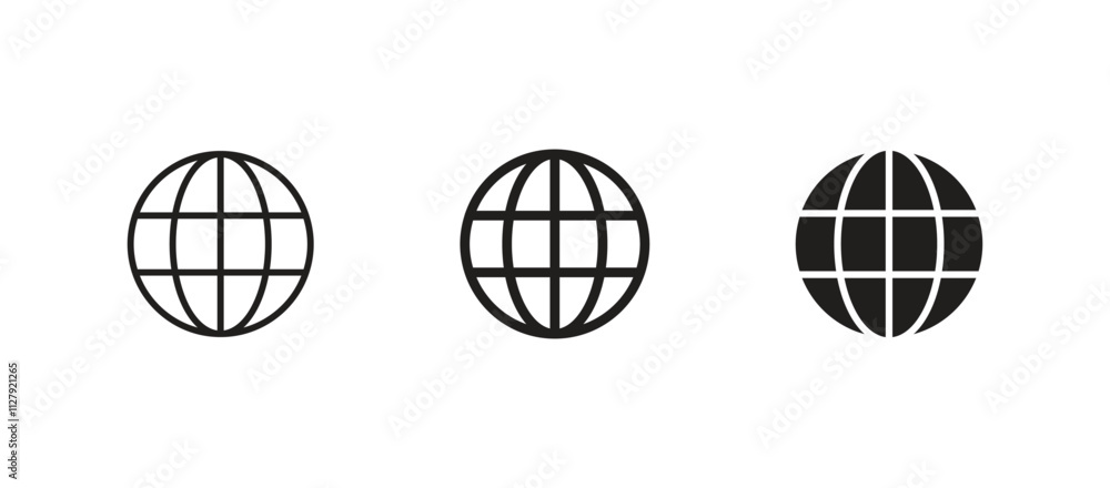 Poster globe icon set. web icon page symbol vector