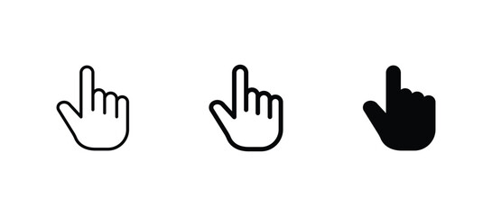 pointing hand clicks icon. Hand cursor click icon