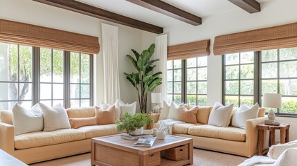 Cozy Living Room with Natural Light and Modern Décor Style