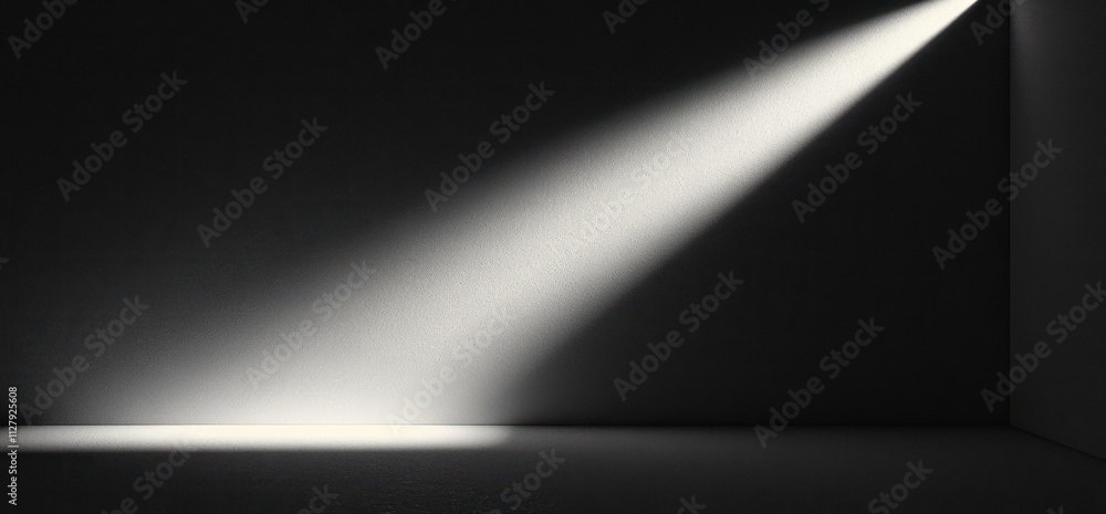 Poster minimalist black and white geometric abstract art composition with soft lighting and sharp contrasts