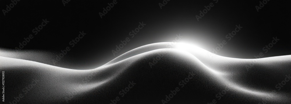 Poster black and white abstract gradient smooth waves minimalist texture design