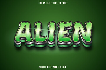 Alien editable text effect 3d emboss modern style
