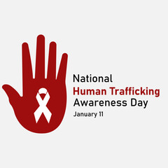 Fototapeta premium vector graphic of National Human Trafficking Awareness Day good for national National Human Trafficking Awareness Day celebration. flat design. flyer design.flat illustration.