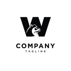 Letter W Ferret Logo Icon Vector