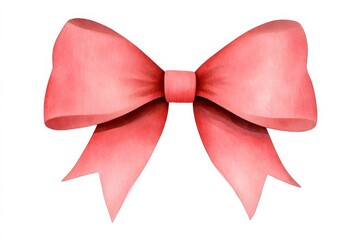 A vibrant pink bow, elegantly tied with flowing tails, perfect for gift wrapping or decorative purposes.