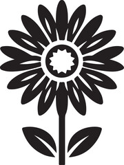 Gerbera flower silhouette vector, Flower icon, flower line art vector illustration