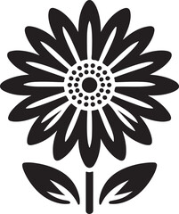 Gerbera flower silhouette vector, Flower icon, flower line art vector illustration