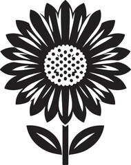 Gerbera flower silhouette vector, Flower icon, flower line art vector illustration