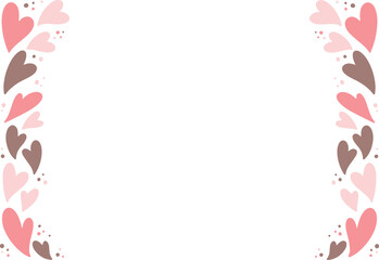 グラフィカルなピンクとブラウンのハートのフレーム