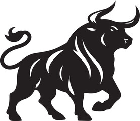 Obraz premium Bulls horns silhouette vector art with white background, Bulls vector illustration design