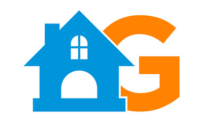 letter G building house logo