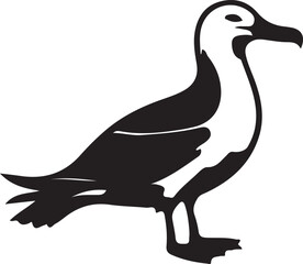 Duck silhouette vector illustration, Duck line art vector