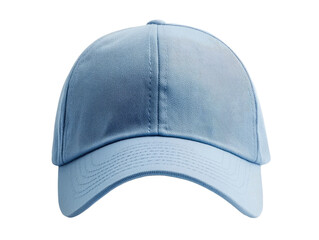 Stylish light blue baseball cap available on transparent background.