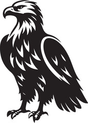 Standing Eagle vector, Eagle silhouette vector illustration