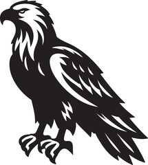 Standing Eagle vector, Eagle silhouette vector illustration