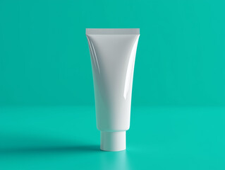 Minimalistic White Skincare Tube with Clean Design, Ideal for Cream, Lotion, or Serum, Isolated on Neutral Background, Perfect for Beauty and Personal Care Branding or Product Packaging