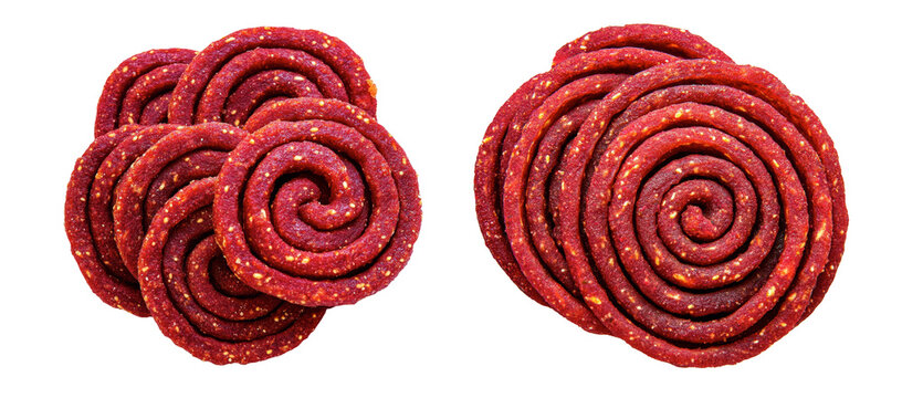 High-Quality PNG beatroot chakli murukku Isolated on White Background &ndash; High Resolution