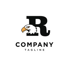Letter R Bald Eagle Logo Icon Vector