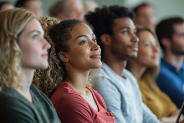 Obraz premium Health seminar on obesity awareness community center educational event engaging atmosphere close-up viewpoint promoting healthy lifestyles and solutions to obesity challenges
