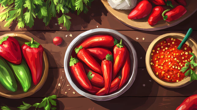 Aipo fresco, salsa e endro no mercado como fundo alimentar natural. Fresco. Illustration