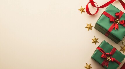 Festive indoor christmas decorations a holiday gift giving scene