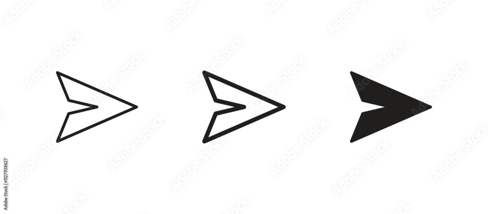 Poster send icon set. send message icon