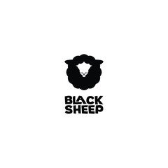 simple sheep logo design in black on white background vector inspiration