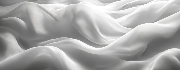 Obraz premium White Abstract Background Soft Light Flowing Fabric Waves Minimalist Design
