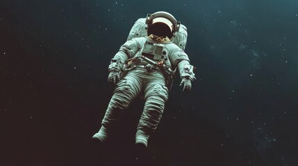 Fototapeta premium extremely realistic astronaut floating in space.