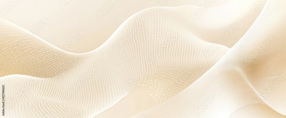 Poster Abstract beige fabric texture with soft waves and subtle lines.