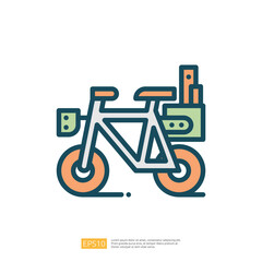 A stylized illustration of a bicycle with a basket, emphasizing simplicity and modern design.