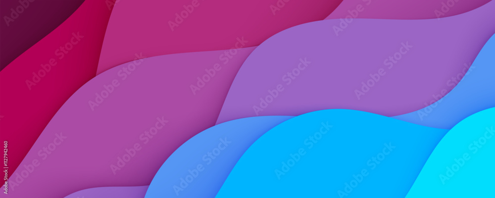 Poster colorful abstract wavy shape background gradient design vector