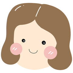 Cute little girl and her friends clip art set