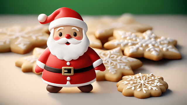 christmas cookies and santa claus