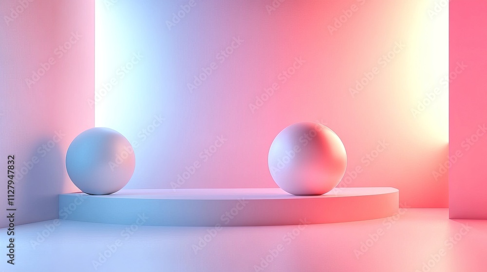 Poster minimal monochrome background with light gradient