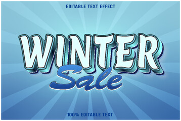 Winter Sale editable text effect 3d emboss modern style