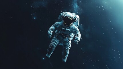Fototapeta premium extremely realistic astronaut floating in space.