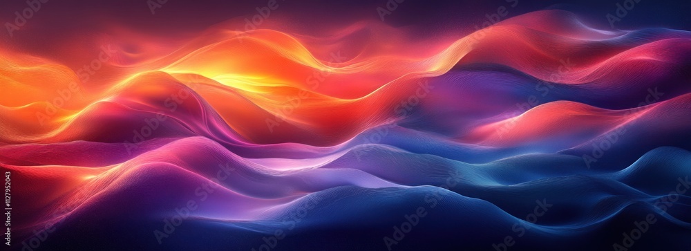 Poster glossy abstract waves background with fluid colors and soft lighting