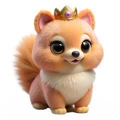 Pomeranian  doll toy cut out isolated on transparent png background