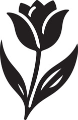 Tulip vector illustration, Tulip flower silhouette vector