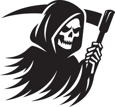 Grim Reaper silhouette vector illustration, Grim Reaper isolated vector art