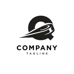 Letter Q Ice Hockey Logo Icon Vector