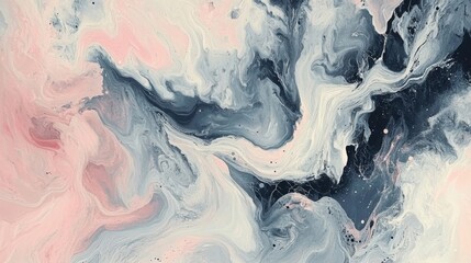 Abstract Swirling Pastel And Grey Fluid Painting