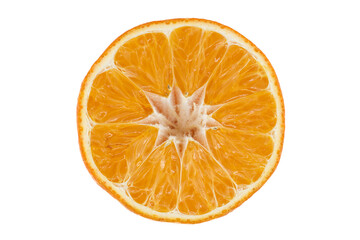 Close-Up of a Fresh Orange Slice with White Background