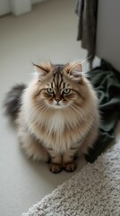Fototapeta premium Cute Persian cat with a fluffy coat and big eyes