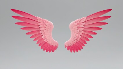 Obraz premium Isolated pink angle wings on a clear or white background